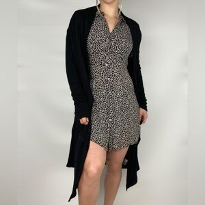 MICHAEL LAUREN Cardigan Black Long Sleeve Lounge Casual‎ Soft